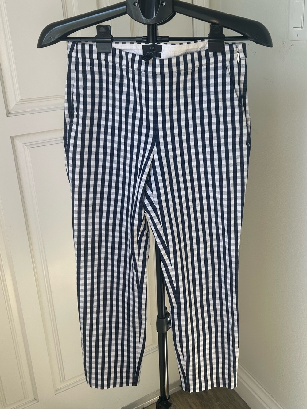J.Crew Martie Navy & White Gingham Capri Pants Size 4